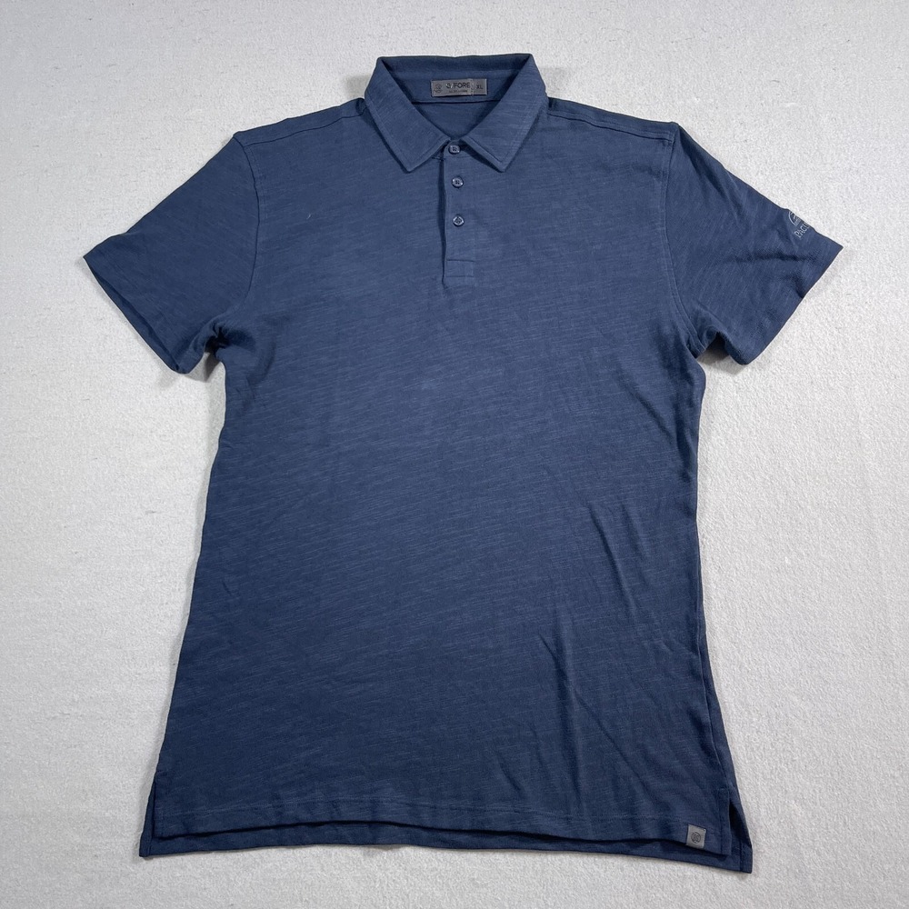 G/FORE Polo Shirt Men XL Short Sleeve Blue Pacific Life‎ Embroidered Golfcore